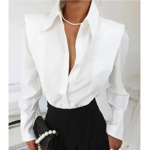 All Seasons New White Shirt Women's Fashion Elegant Casual Long Sleeve Shirt Tops Holiday Party Tops And Blouses Women Clothes