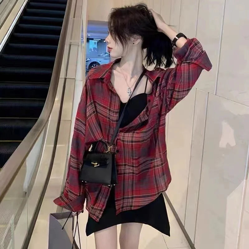 Summer Sunscreen Chiffon Blouse Korean Harajuku See Through Loose Top Casual Women's Cardigan III