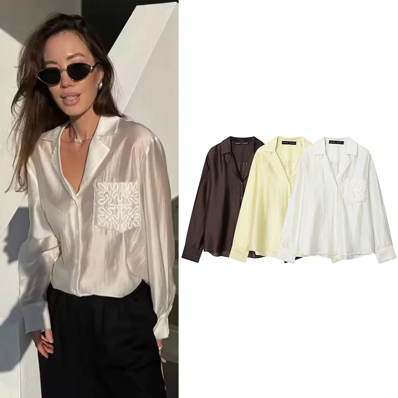 Oversized Plaid Shirt Autumn Winter Women Vintage Long Sleeve Fashion Loose Lapel Pocket Shirt Fit Blouse Korean Style
