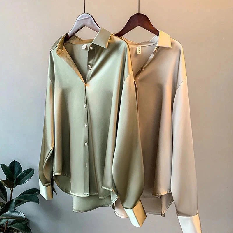 2025 Spring Shirt And Blouses New Sweater Cardigans Woman Top Knitted Korean Long Sleeve Lapel Button Elegance Sweet Casual Coats
