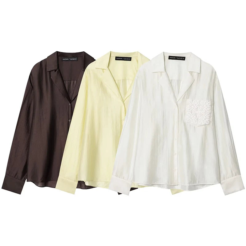 Oversized Plaid Shirt Autumn Winter Women Vintage Long Sleeve Fashion Loose Lapel Pocket Shirt Fit Blouse Korean Style