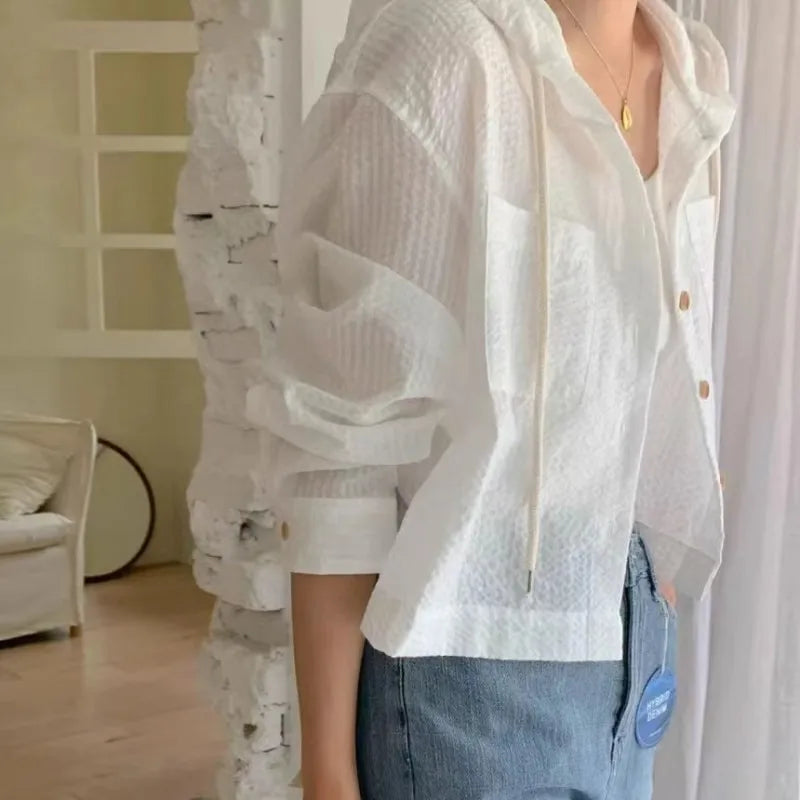 Women Shirt Summer Fashion Sunshade Long Sleeve Casual